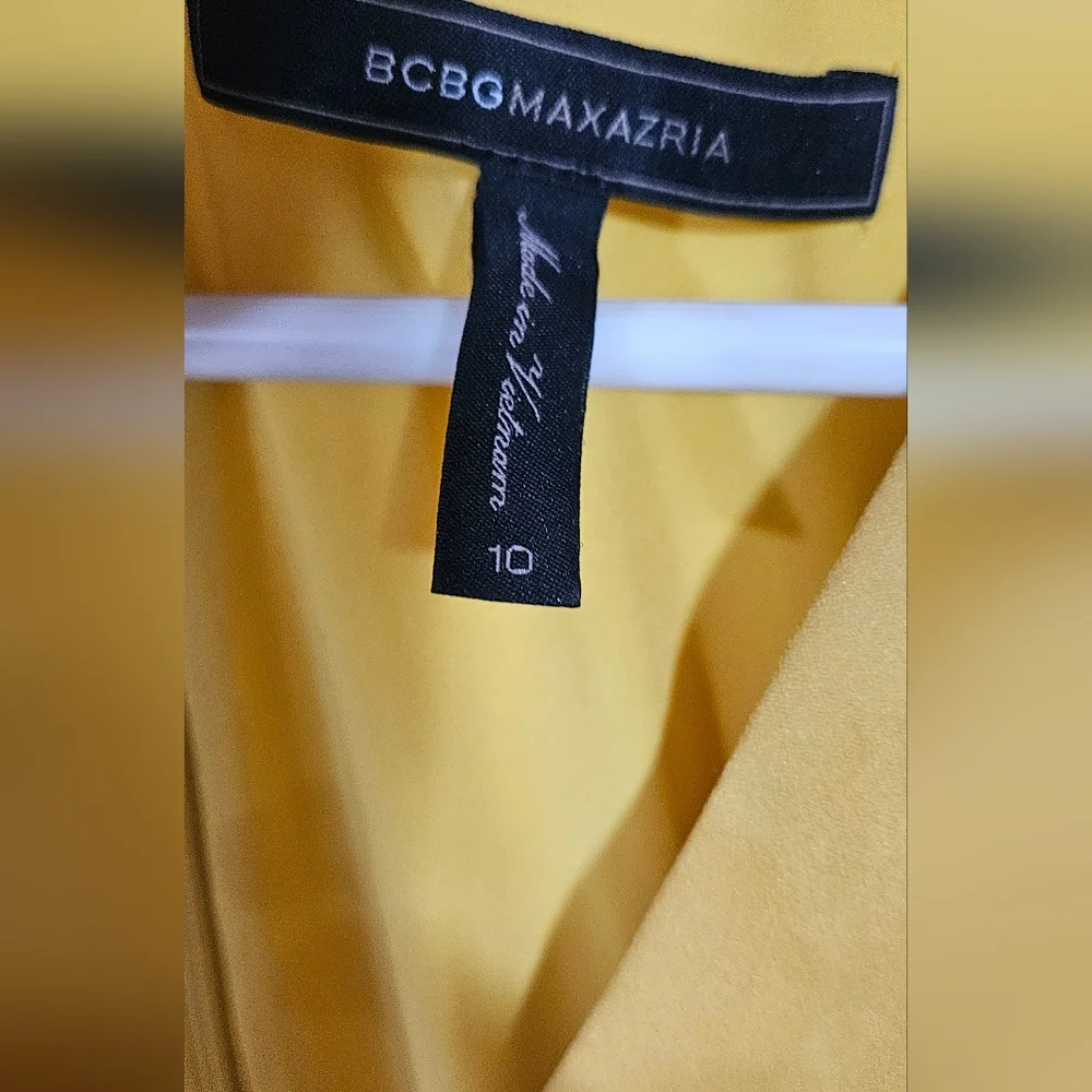 BCBGMaxAzria Yellow Ruffle Mini Dress - Picture 4 of 5